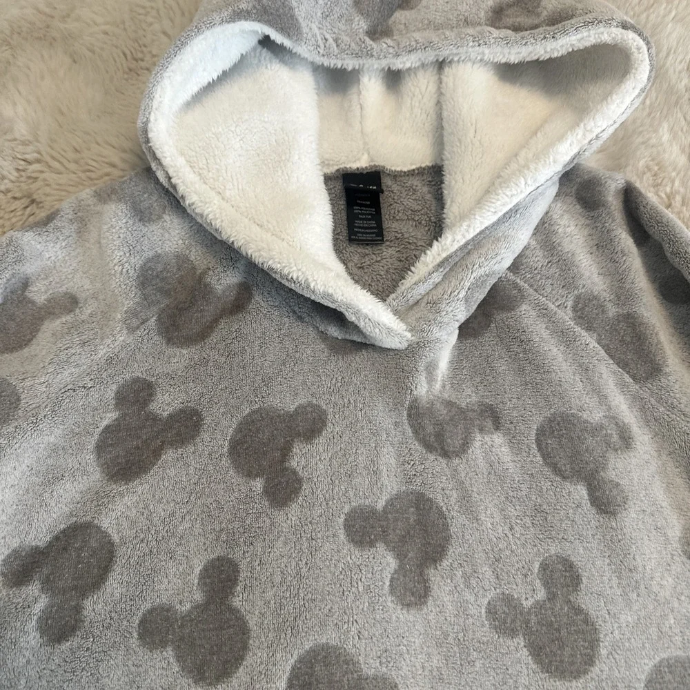 Disney Womens Fleece Lounge Hoodie Sherpa Size Medium Mickey Loungewear‎ B
